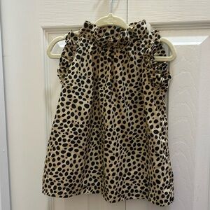 Janie and Jack Leopard Ruffle Sleeve Top 2T
